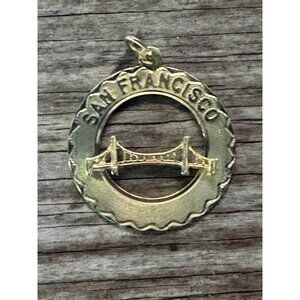 12K Gold-Filled Vintage San Francisco Bridge Charm Pendant